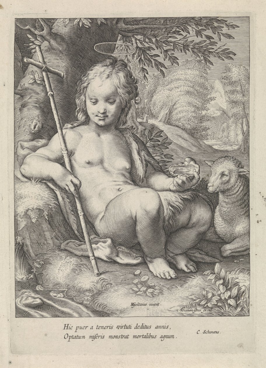 Johannes der Täufer als Kind von Jacob Matham