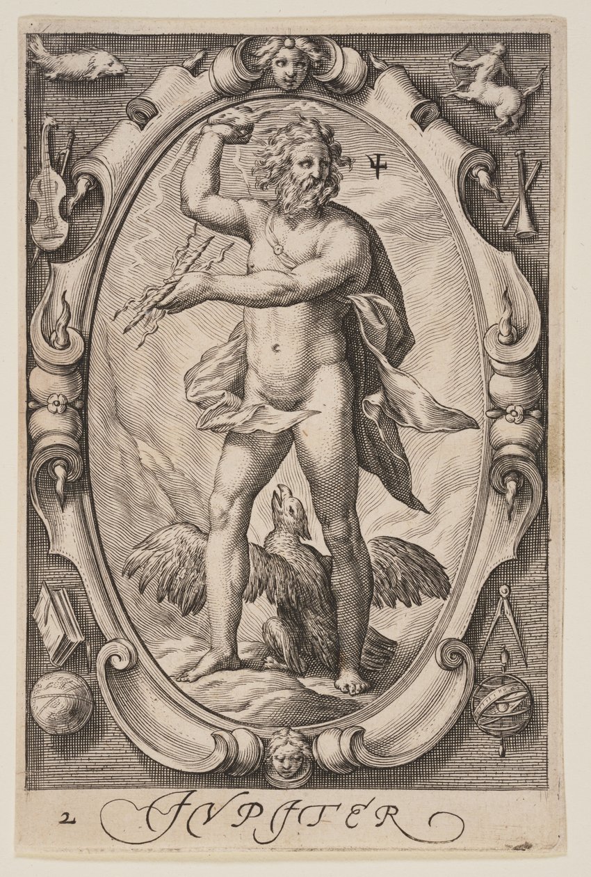 Jupiter, aus Die Sieben Planeten von Jacob Matham