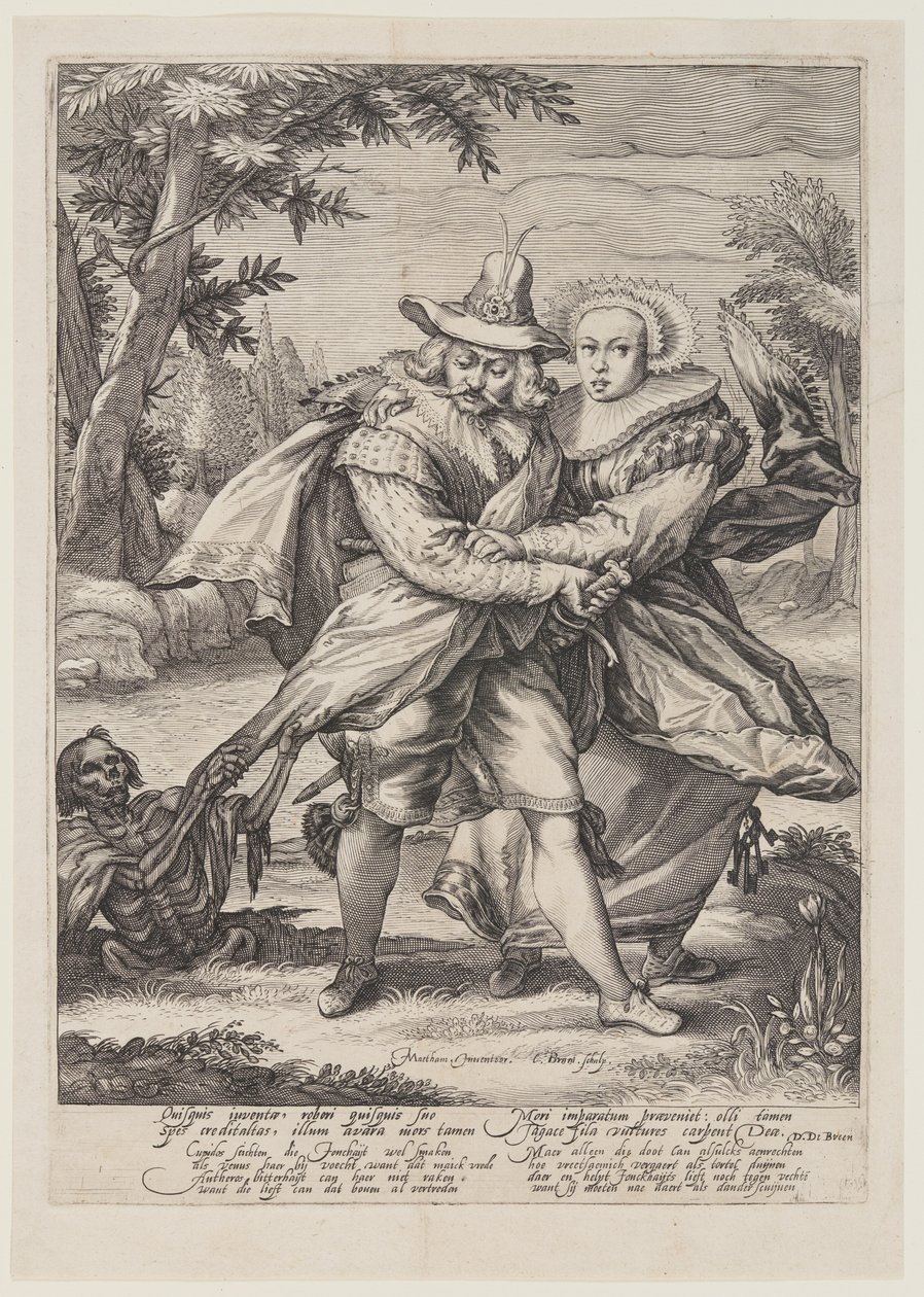 Liebende von Tod überrascht von Jacob Matham