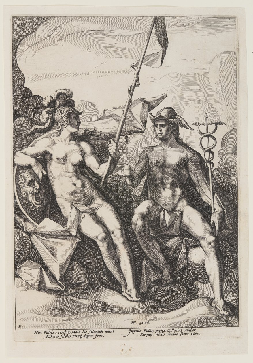 Pallas Athene und Merkur von Jacob Matham