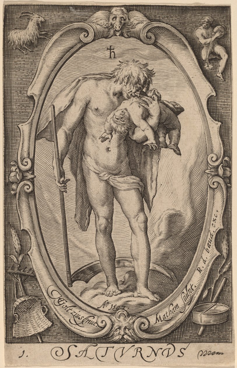 Saturn von Jacob Matham after Hendrik Goltzius