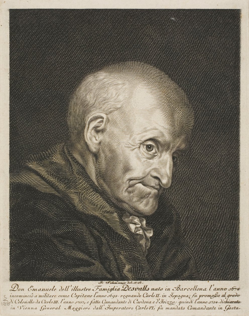 Porträt von Don Emanuel Desvalls von Jacob Matthias Schmutzer