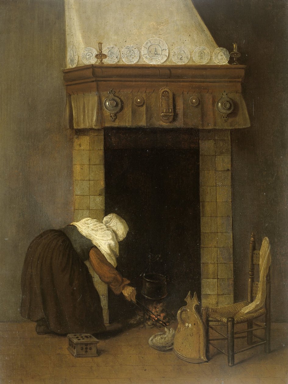 Frau am Herd von Jacob Vrel