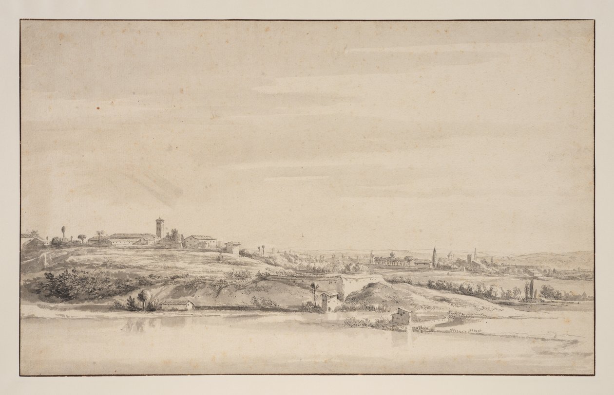 Ansicht in der Nähe von Rom mit dem Tiber von Jacob de Heusch