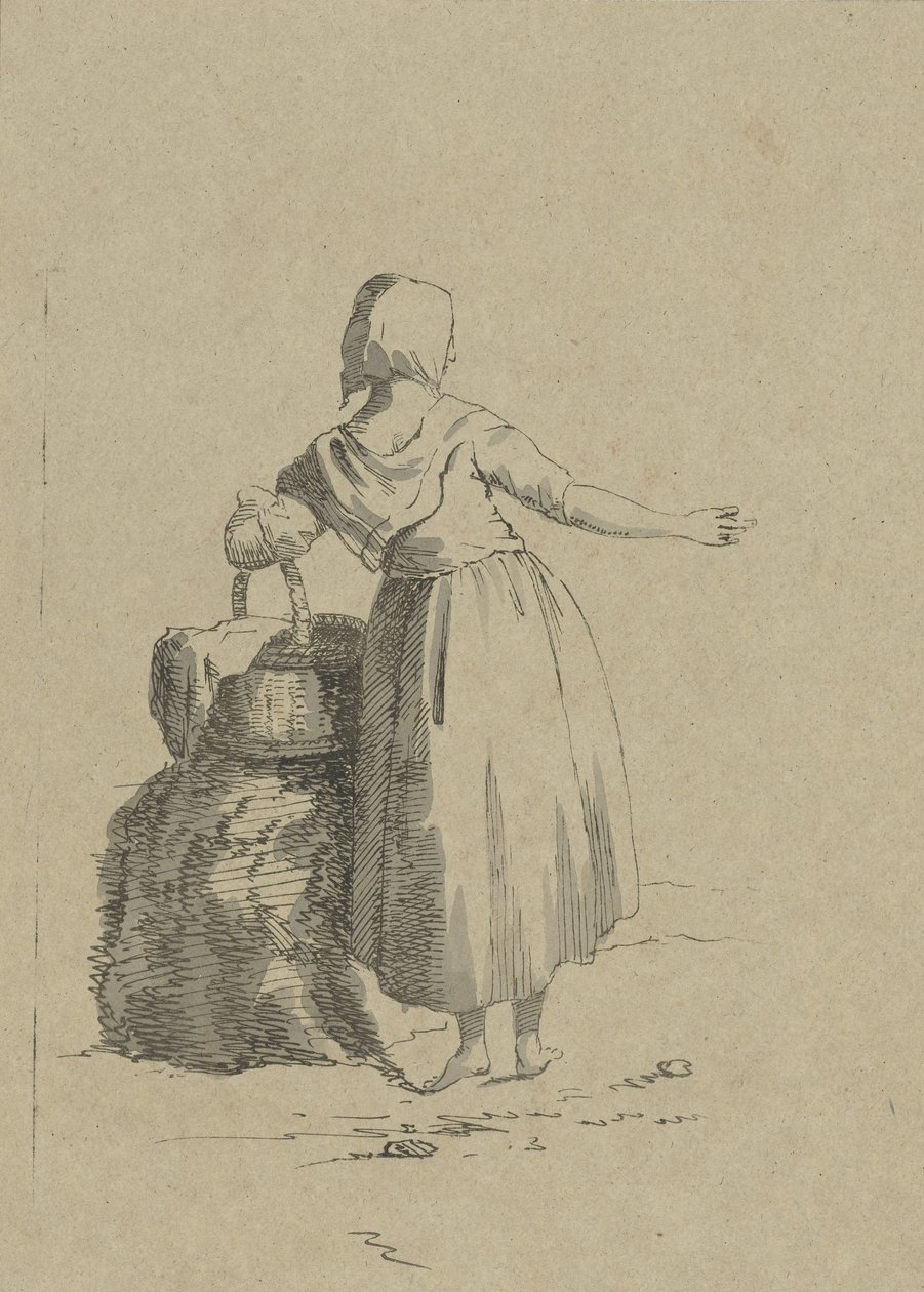 Frau mit einem Korb von Jacob van Kouwenhoven