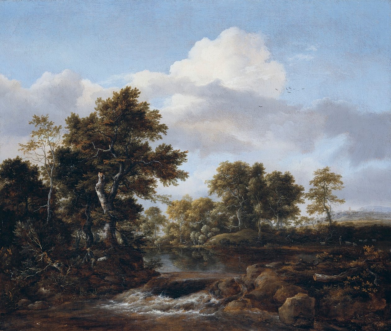 Waldlandschaft mit einem Bach von Jacob van Ruisdael