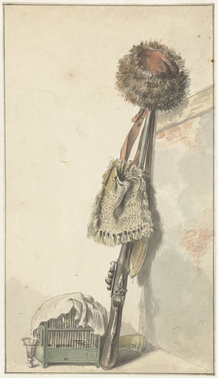 Jagdstilleben mit Vogelkäfig von Jacob van Strij