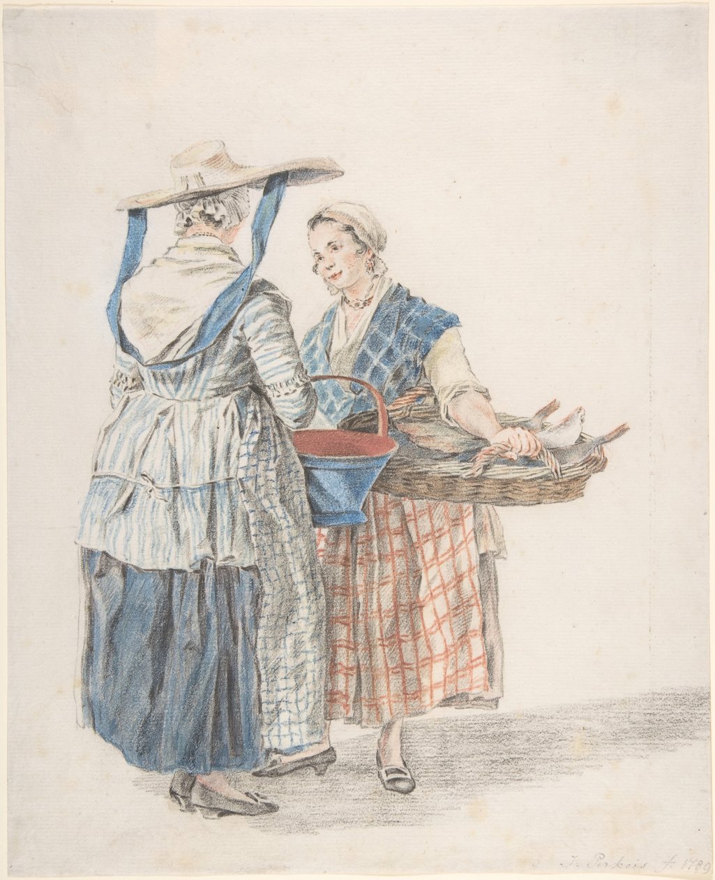 Zwei Marktfrauen von Jacobus Perkois