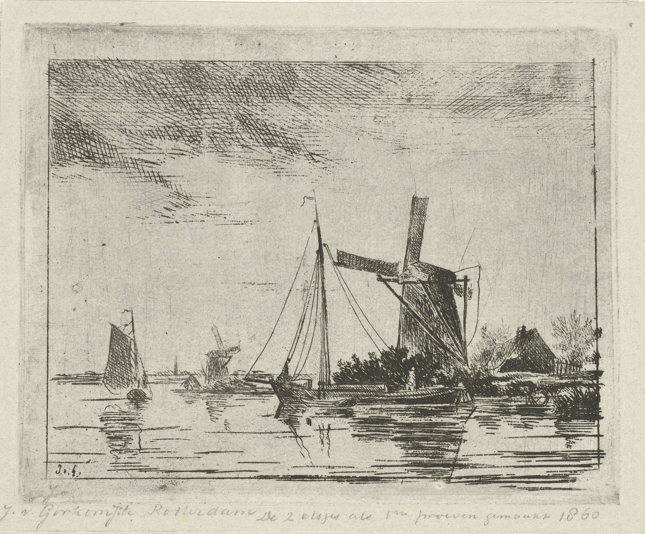Flussansicht mit Mühle von Jacobus van Gorkom jr.
