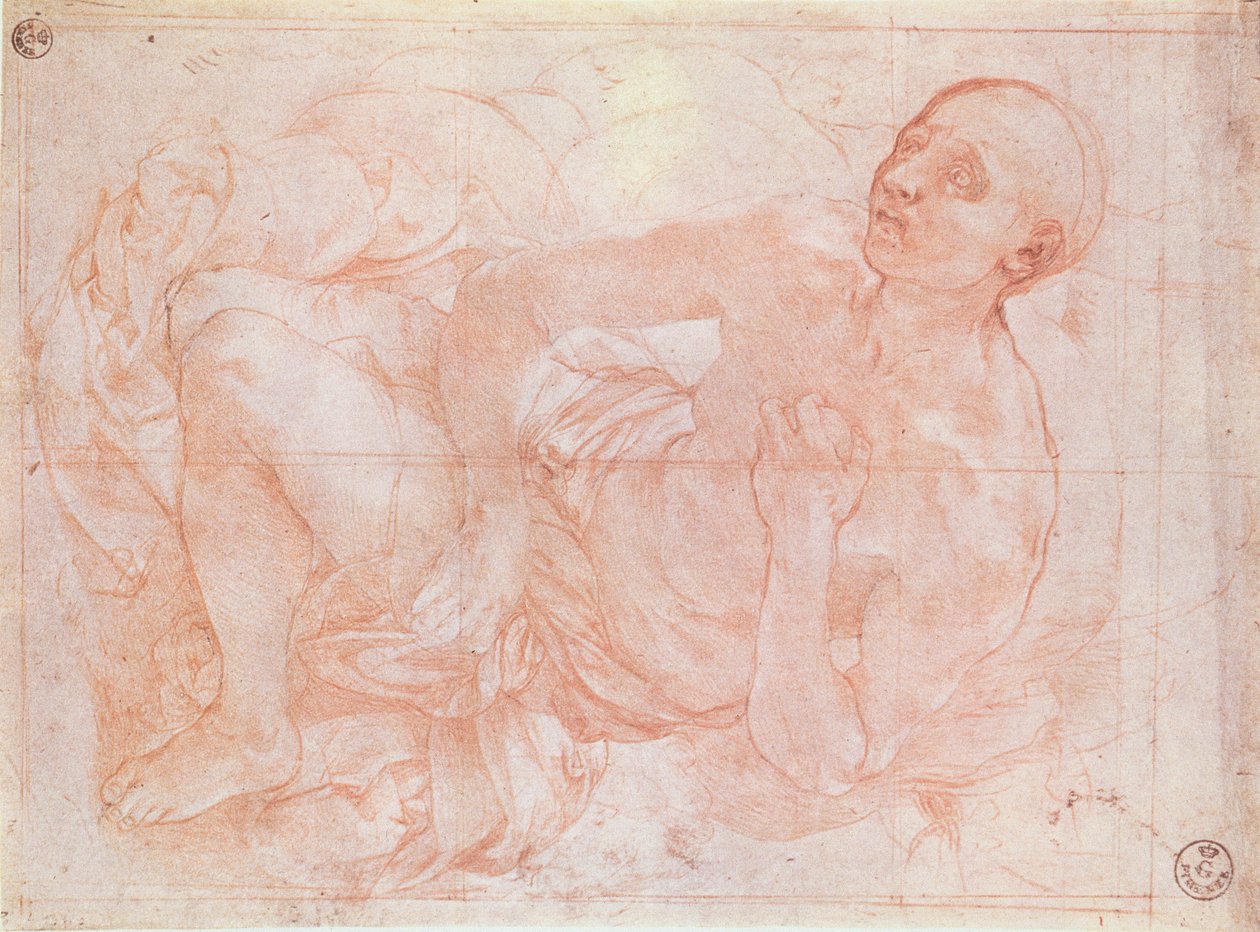 Heiliger Hieronymus (Kreide) von Jacopo Pontormo