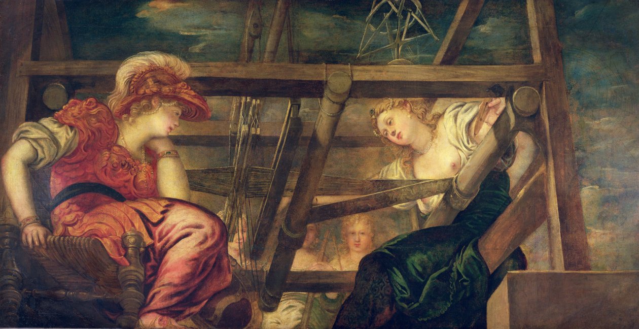 Athene und Arachne, c.1475-85 von Jacopo Robusti Tintoretto