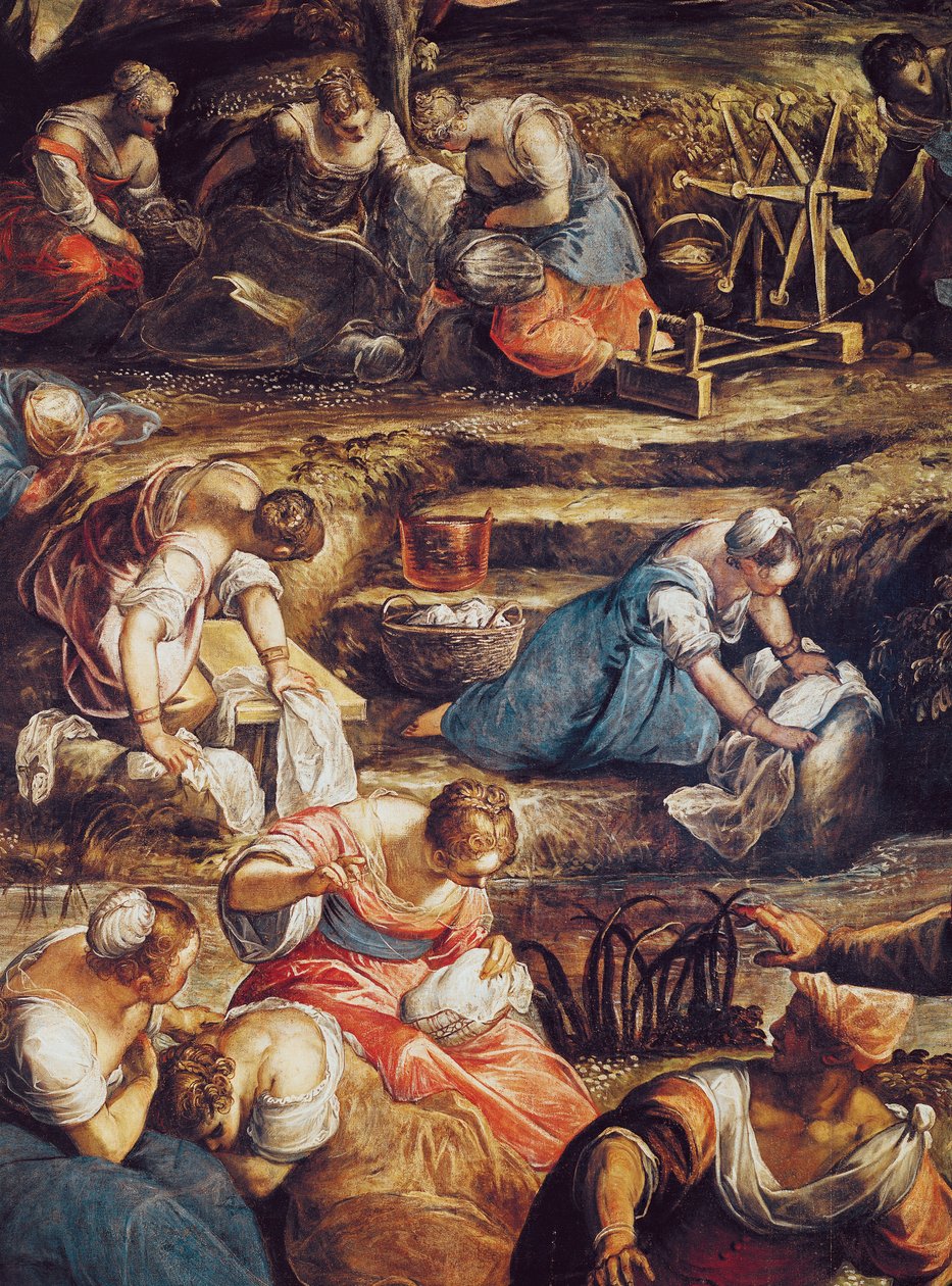 Der wundersame Fall von Manna (Detail) von Jacopo Robusti Tintoretto