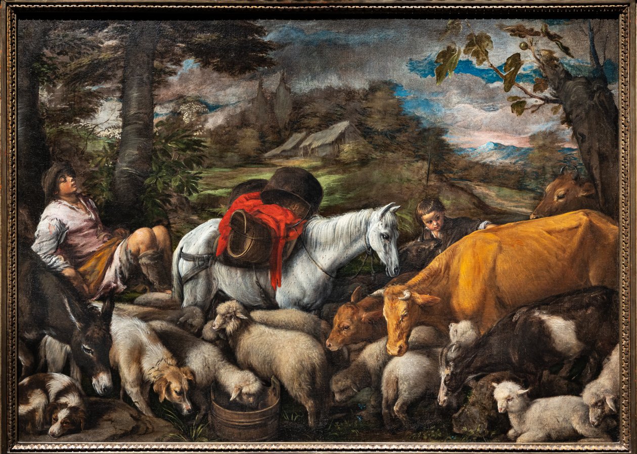 Pastorale (Das weiße Pferd) von Jacopo (1510 92) Bassano