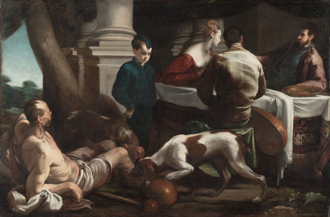 Lazarus und der reiche Mann von Jacopo Bassano