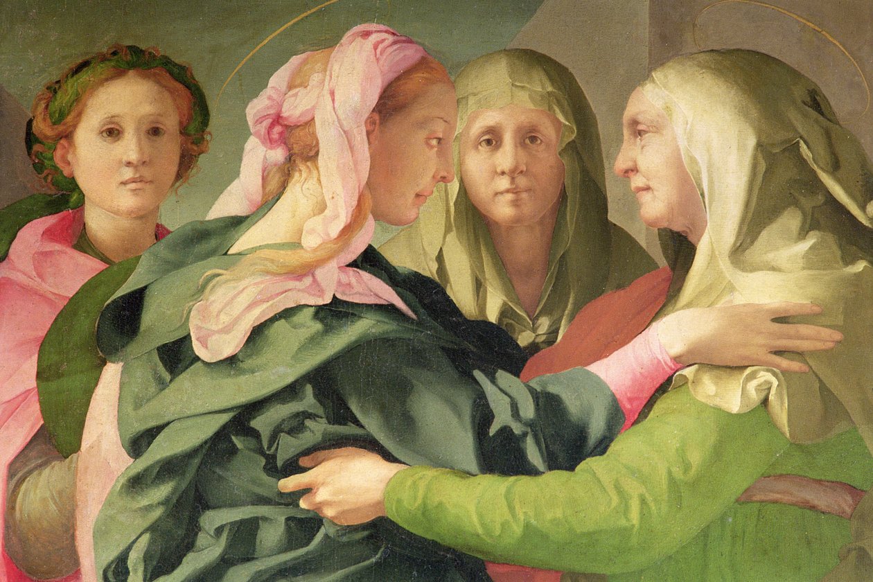 Die Heimsuchung (Detail) von Jacopo Pontormo