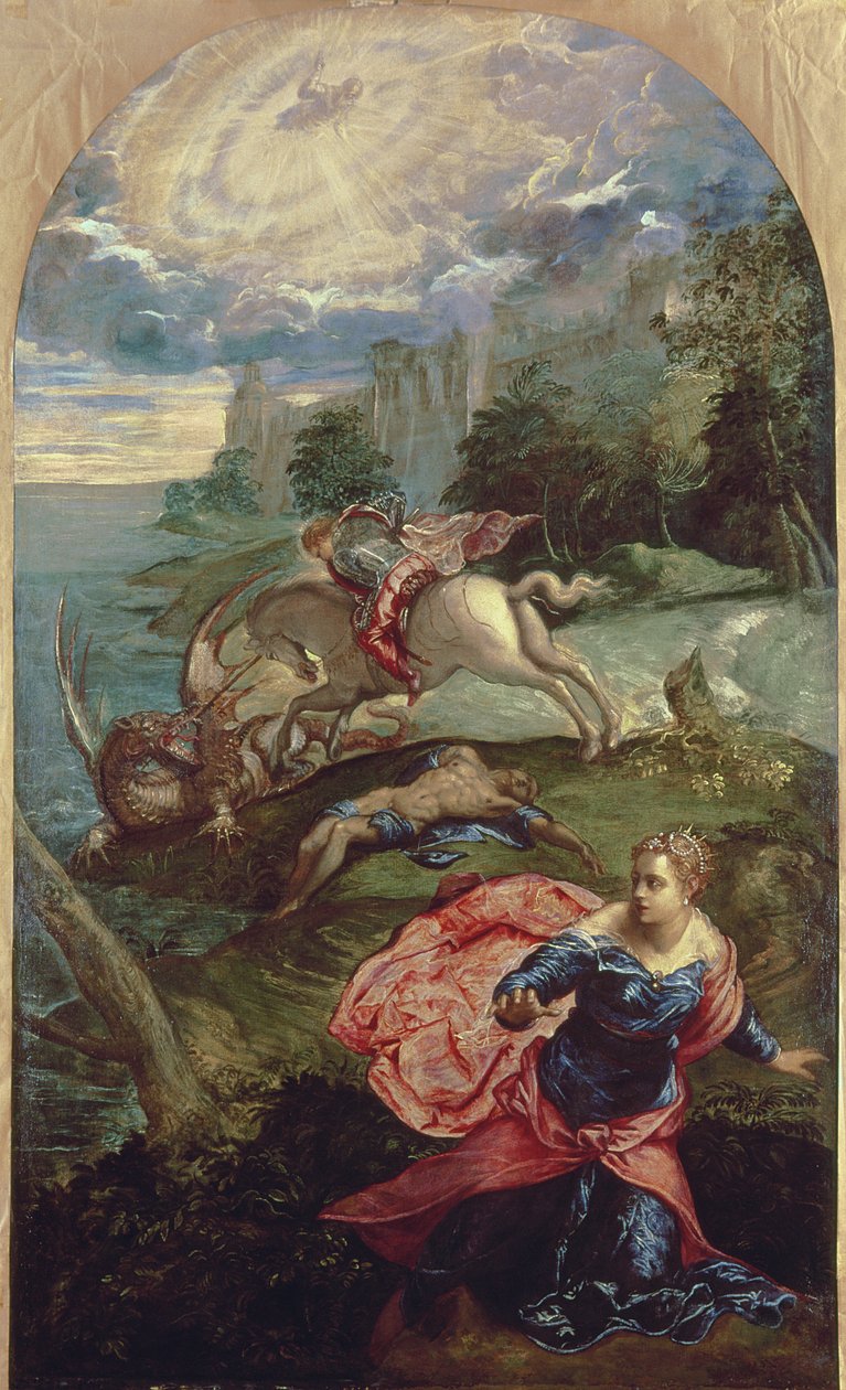 St. Georg und der Drache von Jacopo Robusti Tintoretto