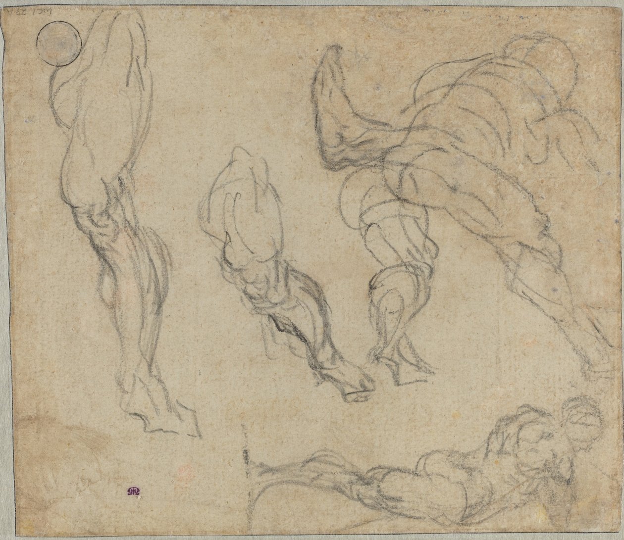 Figuren und Beine (verso) von Jacopo Tintoretto