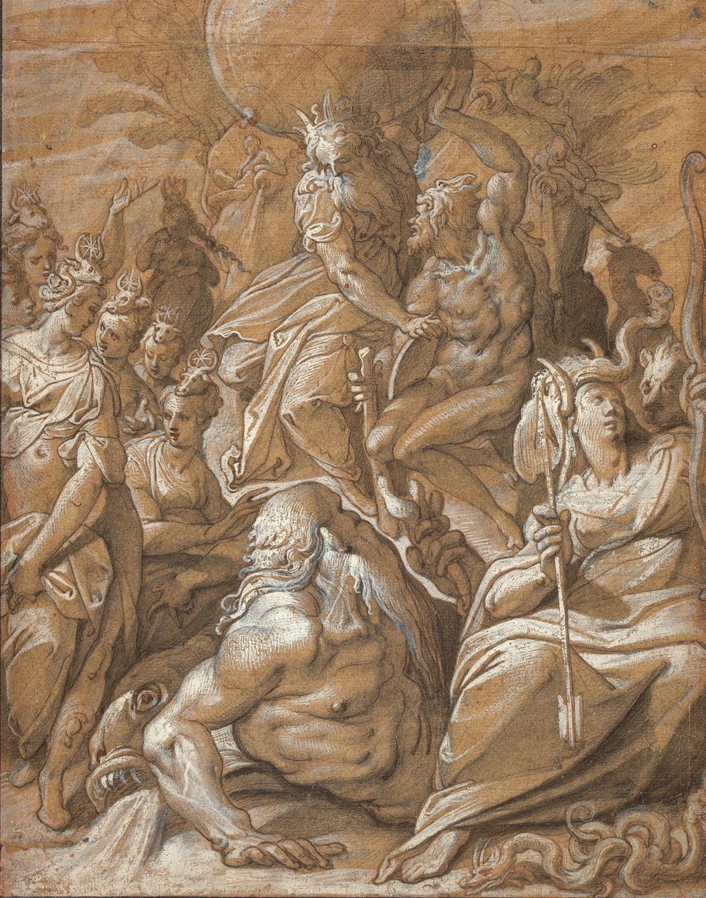 Atlas und Herkules von Jacopo Zucchi