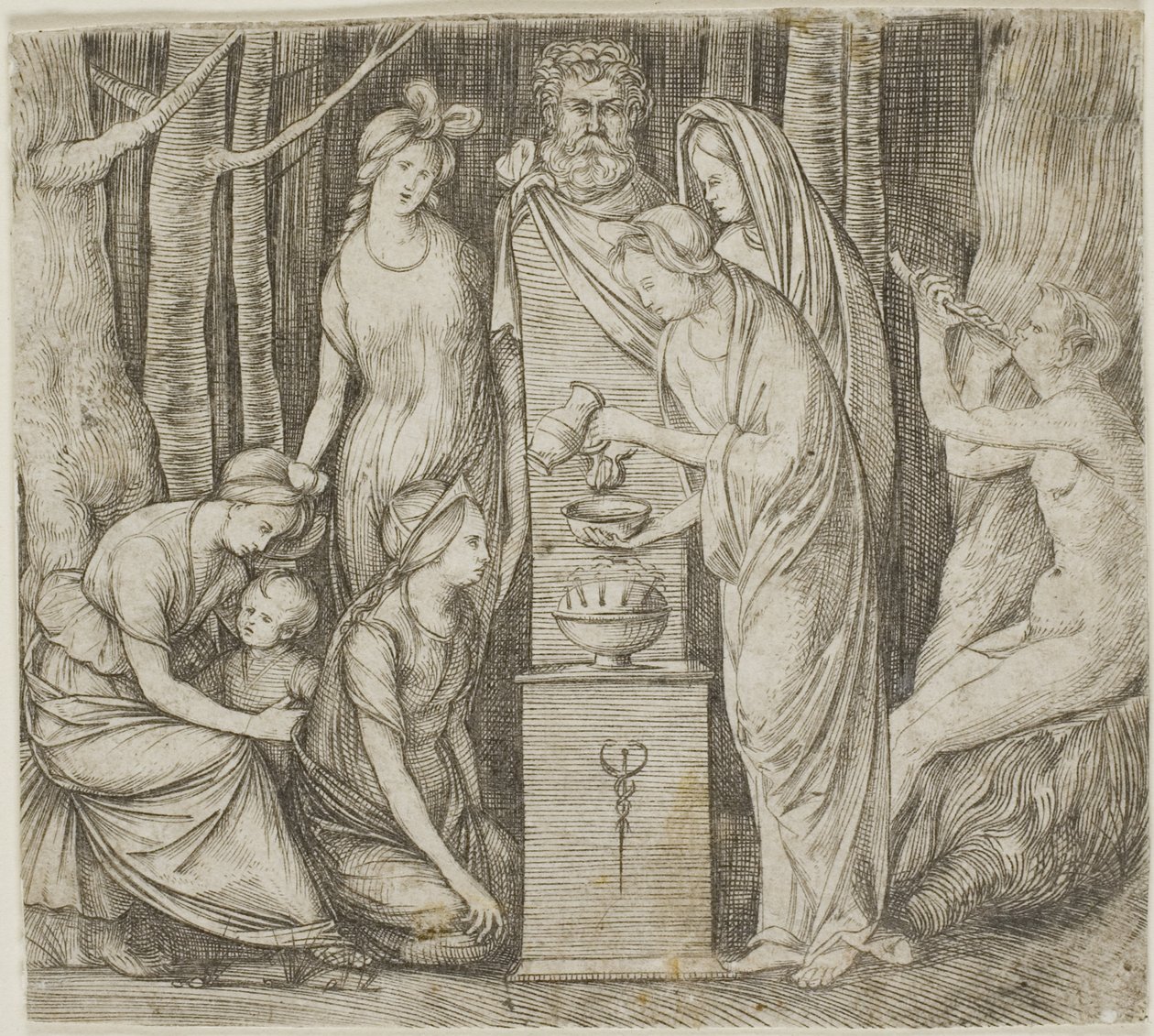 Opfer an Priapus, die kleinere Platte von Jacopo de