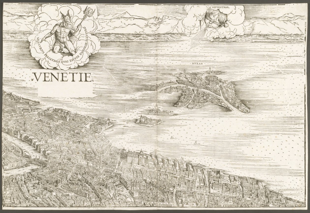 Ansicht von Venedig (oberer mittlerer Block) von Jacopo de