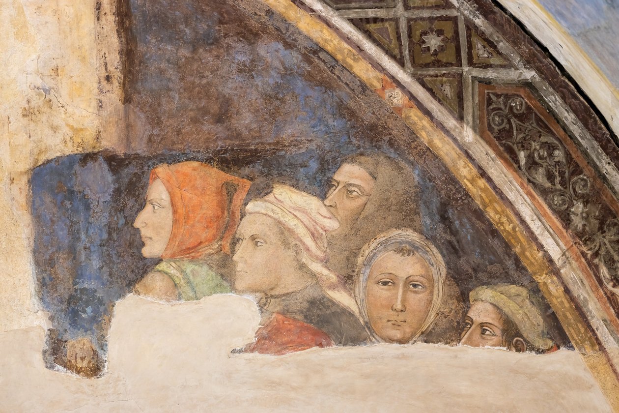 Fünf nicht identifizierte Figuren (Fresko) von Jacopo di Cione