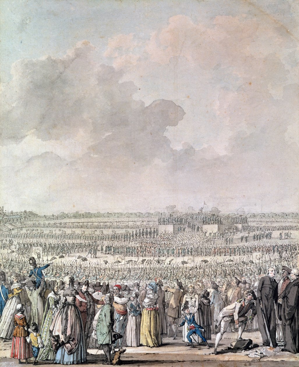 Das Fest der Föderation auf dem Champ de Mars, 14. Juli 1790 von Jacques Francois Joseph Swebach