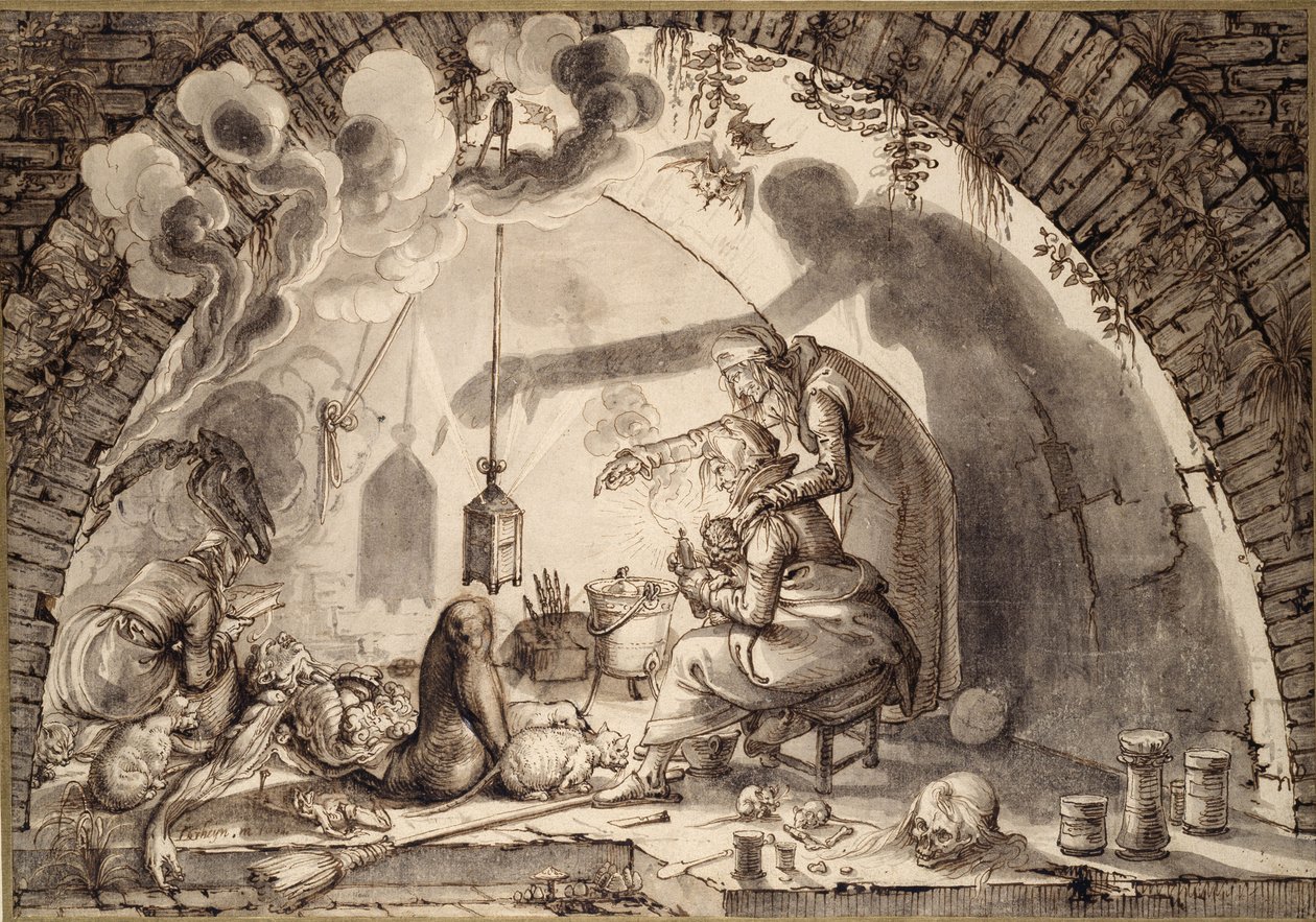 Eine Hexenküche, um 1600 von Jacques II de Gheyn