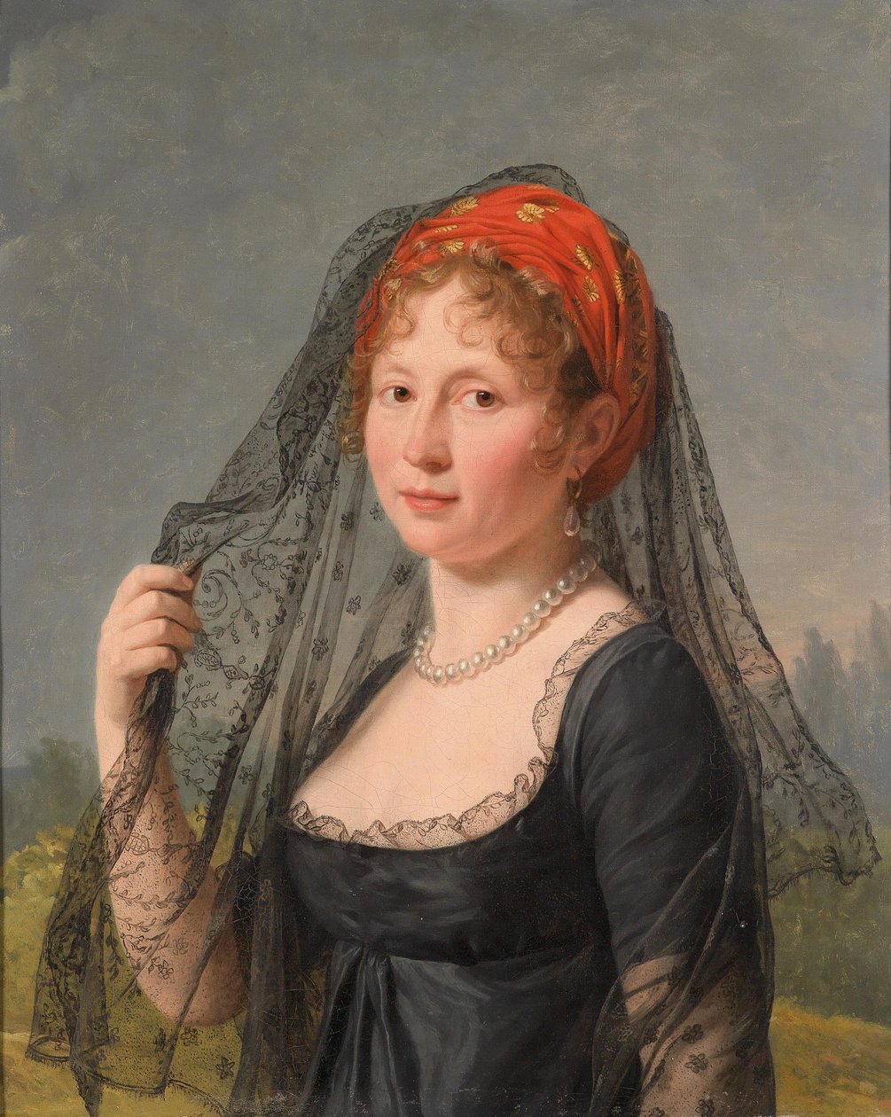 Porträt einer schwarzgekleideten Dame von Jacques Louis David