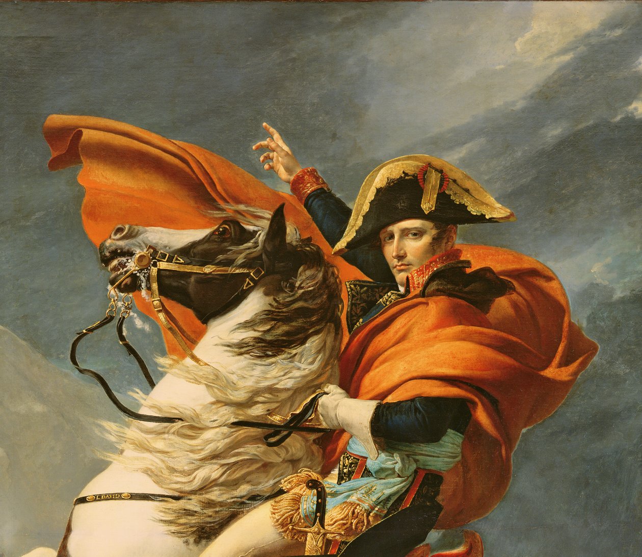 Napoleon überquert die Alpen am 20. Mai 1800, 1803 (Detail) von Jacques Louis David