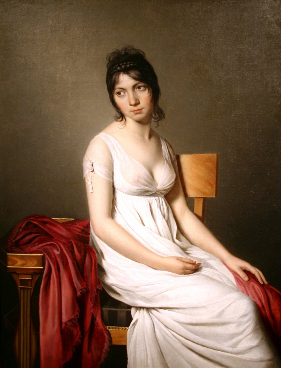 Porträt einer jungen Frau in Weiß von Jacques Louis David