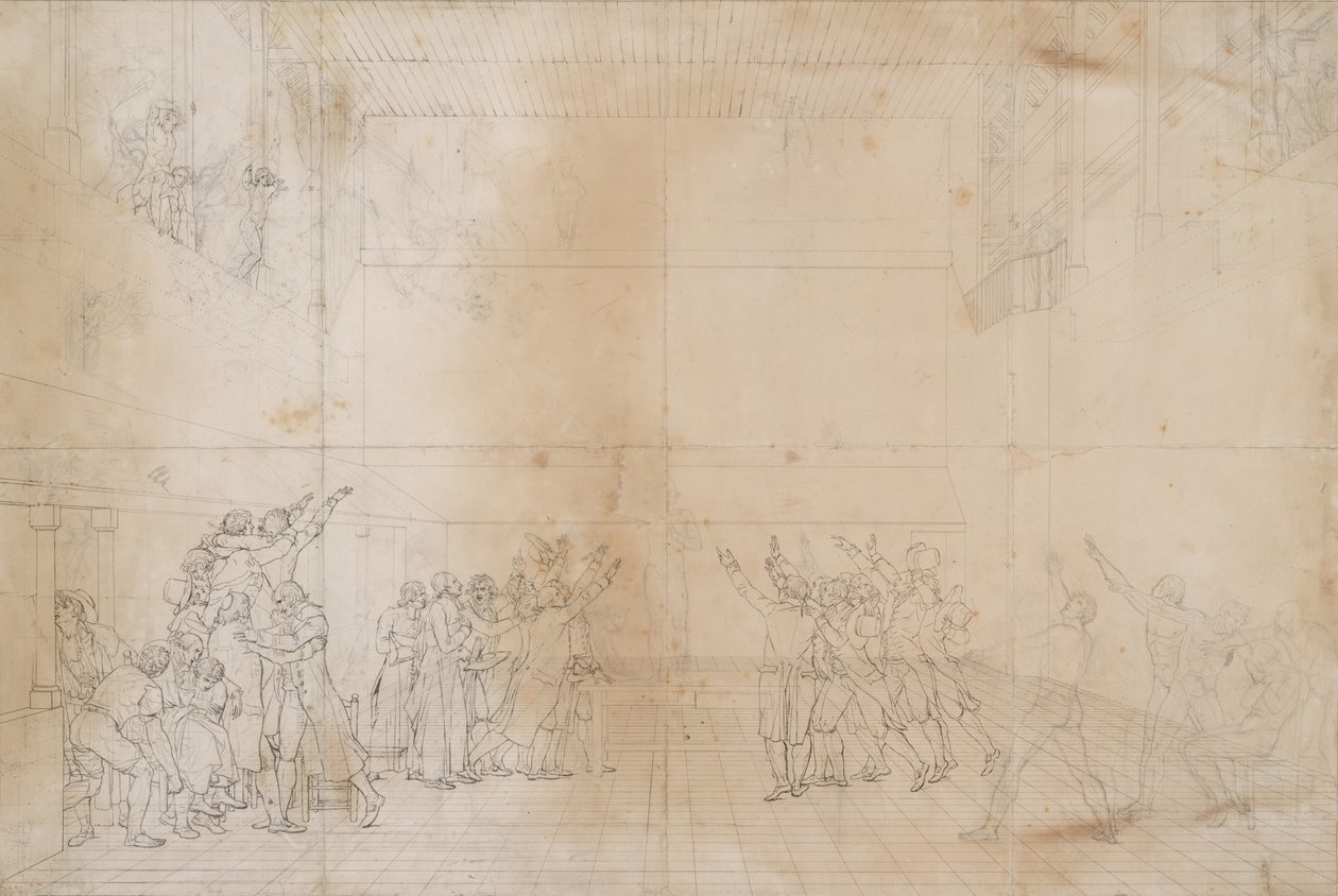 Studie für den Eid auf den Tennisplatz, ca. 1790 von Jacques Louis David