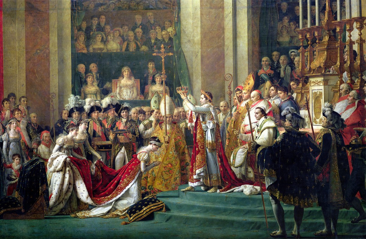 Die Weihe des Kaisers Napoleon und die Krönung der Kaiserin Josephine, 2. Dezember 1804 (Detail) von Jacques Louis David