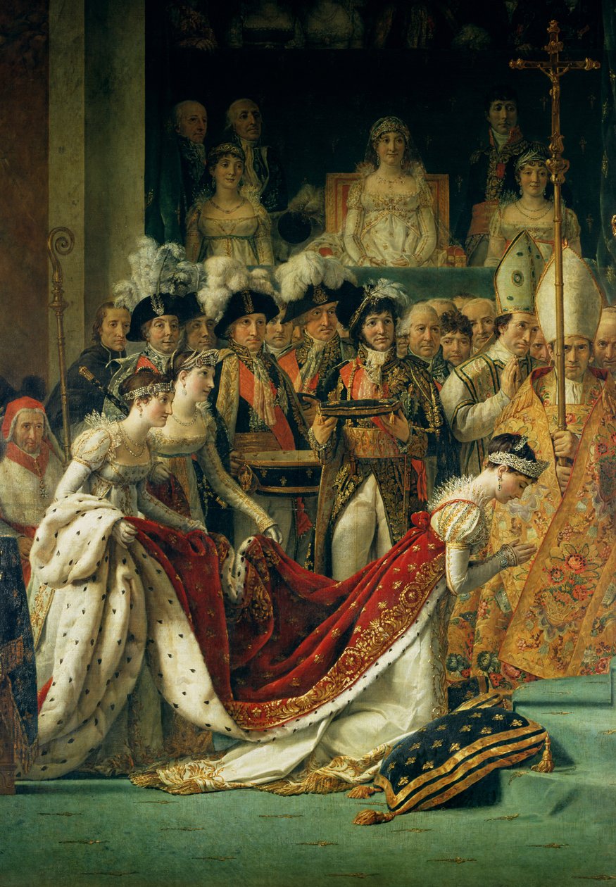 Die Weihe des Kaisers Napoleon (1769-1821) und die Krönung der Kaiserin Josephine (1763-1814) durch Papst Pius VII, 2. Dezember 1804 (Detail) von Jacques Louis David