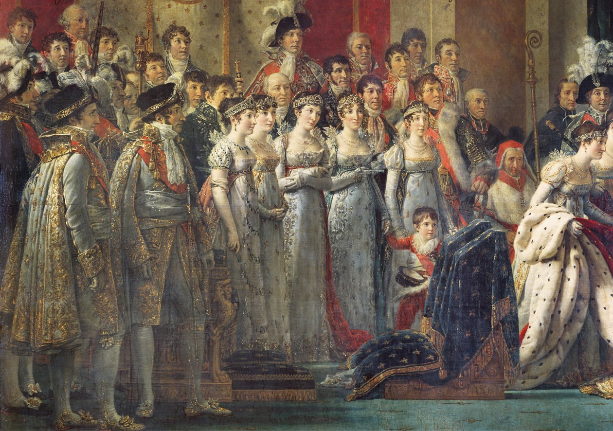 Die Weihe von Kaiser Napoleon I. und die Krönung von Kaiserin Joséphine in der Kathedrale Notre-Dame, 2. Dezember 1804 (Detail) von Jacques Louis David