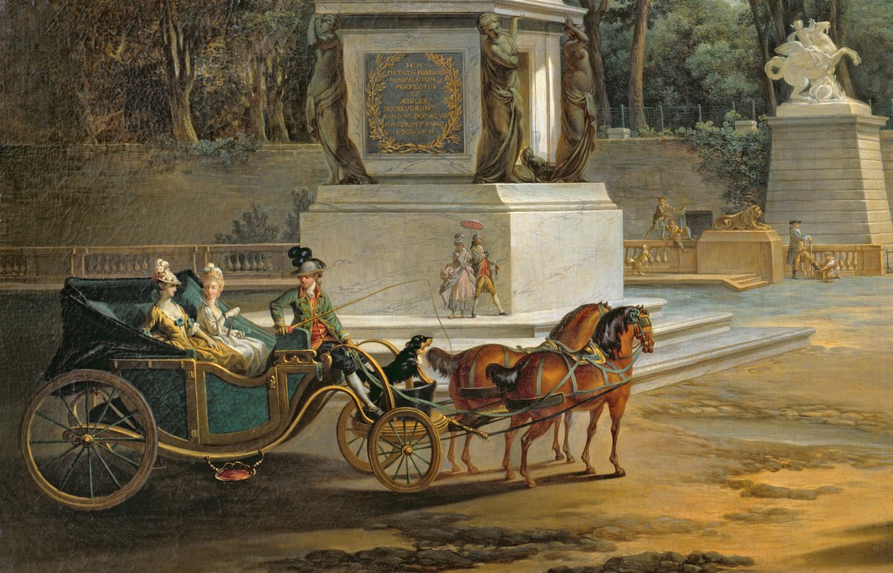 Der Eingang zu den Tuilerien vom Place Louis XV in Paris, ca. 1775 (Detail) von Jacques Philippe Joseph de Saint Quentin
