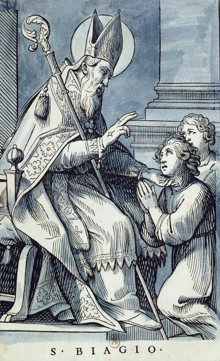 St. Blasius heilt ein krankes Kind von Jacques Stella