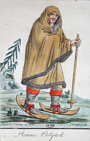 Ostyak-Mann auf Skiern von Jacques (after) Grasset de Saint Sauveur