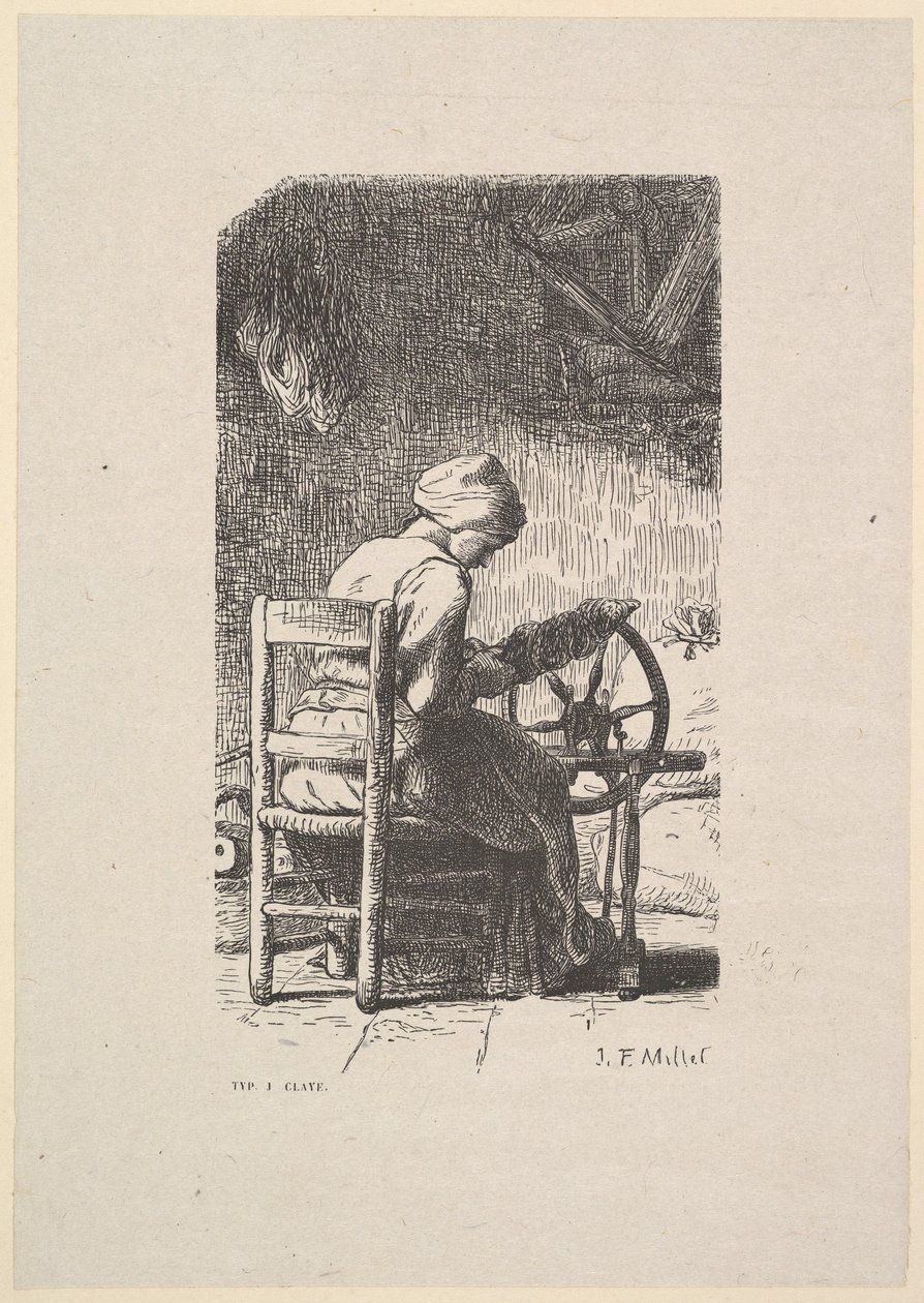 Die Spinnerin von Jacques Adrien Lavieille