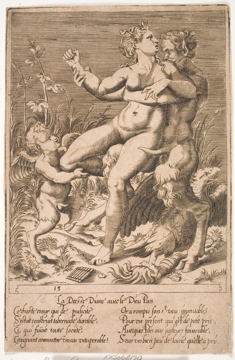 Diana und Pan von Jacques Androuet Ducerceau d.Æ.