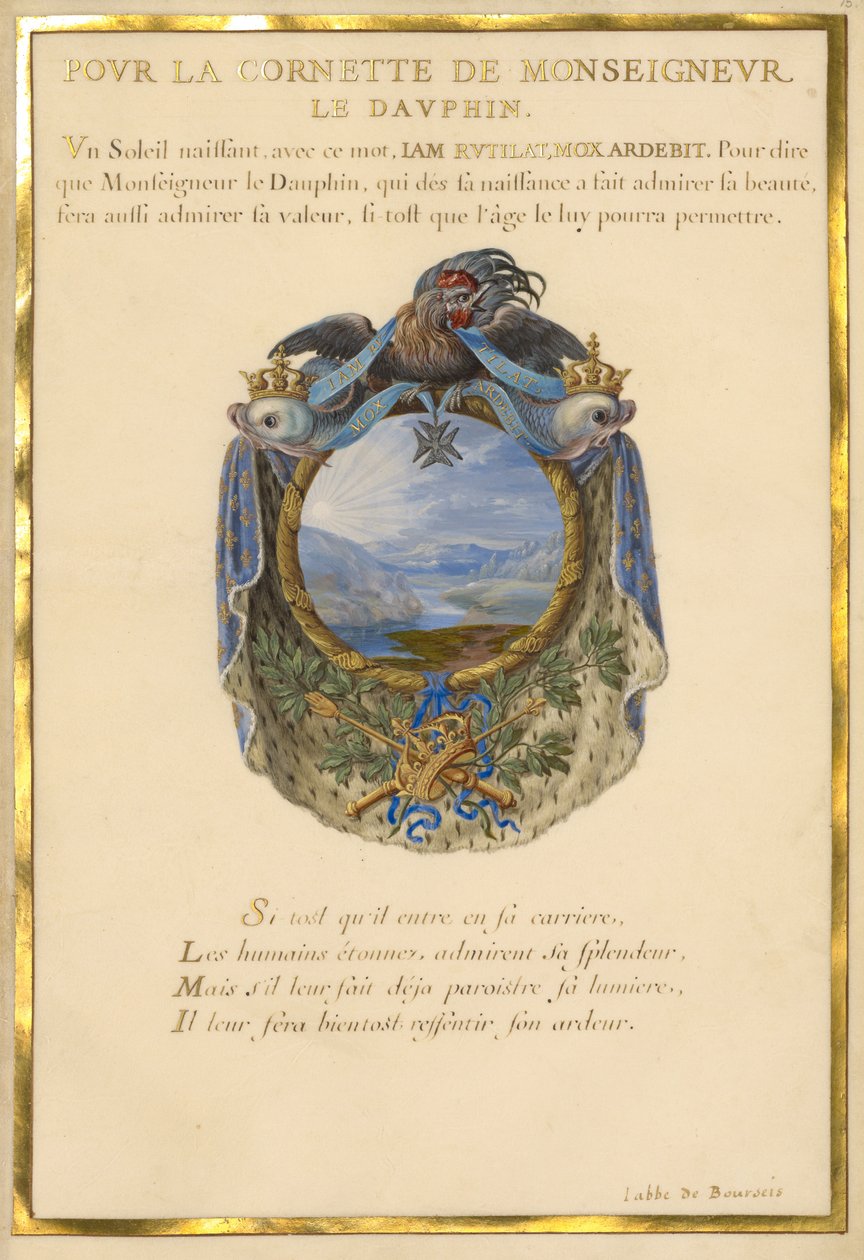 Wappen mit Landschaft von Jacques Bailly