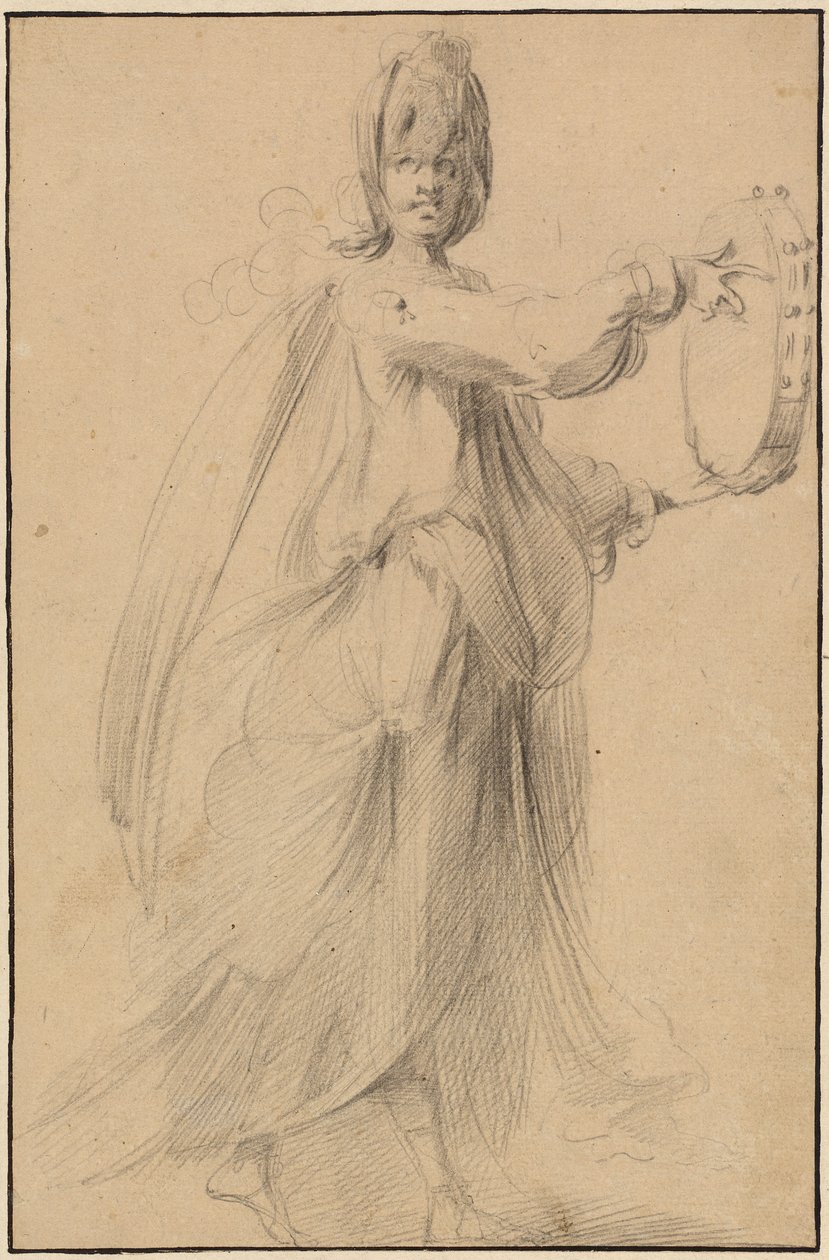 Tänzerin mit Tamburin von Jacques Bellange