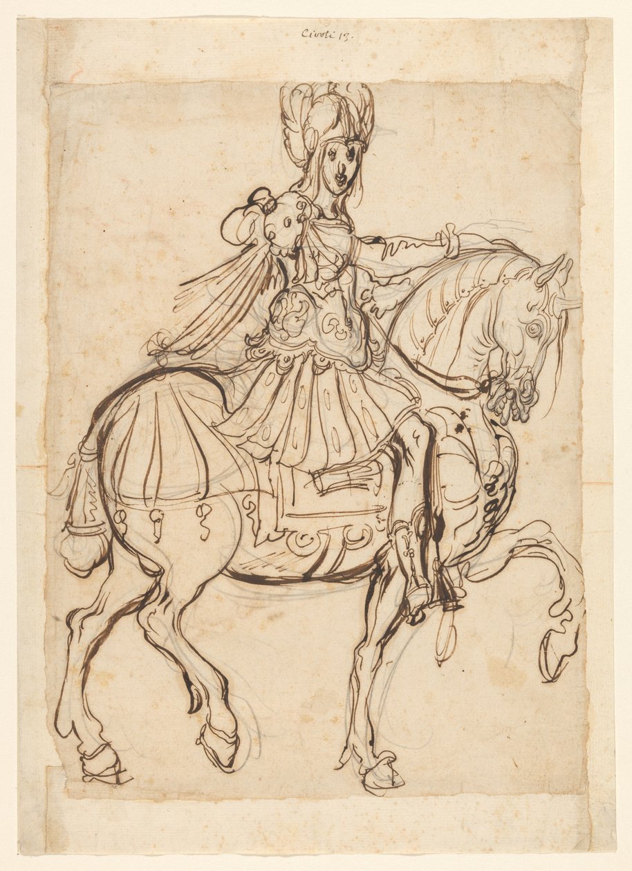 Feldherr zu Pferd, nach rechts reitend von Jacques Bellange