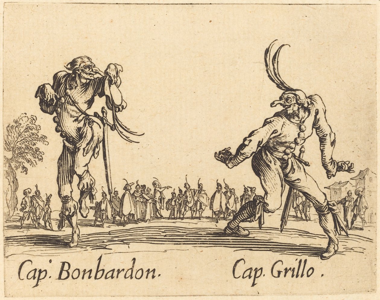 Cap. Bonbardon und Cap. Grillo, ca. 1622 von Jacques Callot