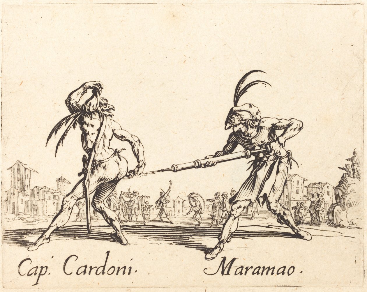 Cap. Cardoni und Maramao, ca. 1622 von Jacques Callot