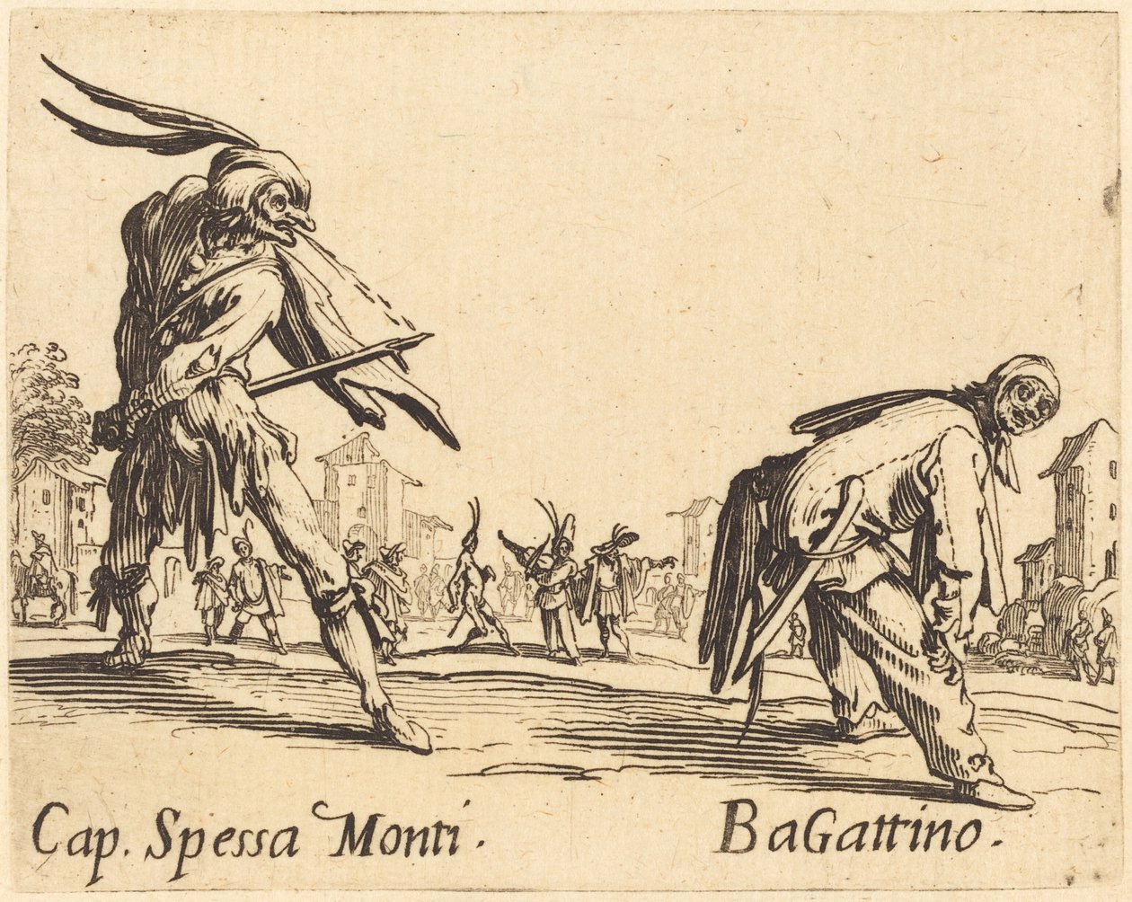 Cap. Spessa Monti und Bagattino, ca. 1622 von Jacques Callot