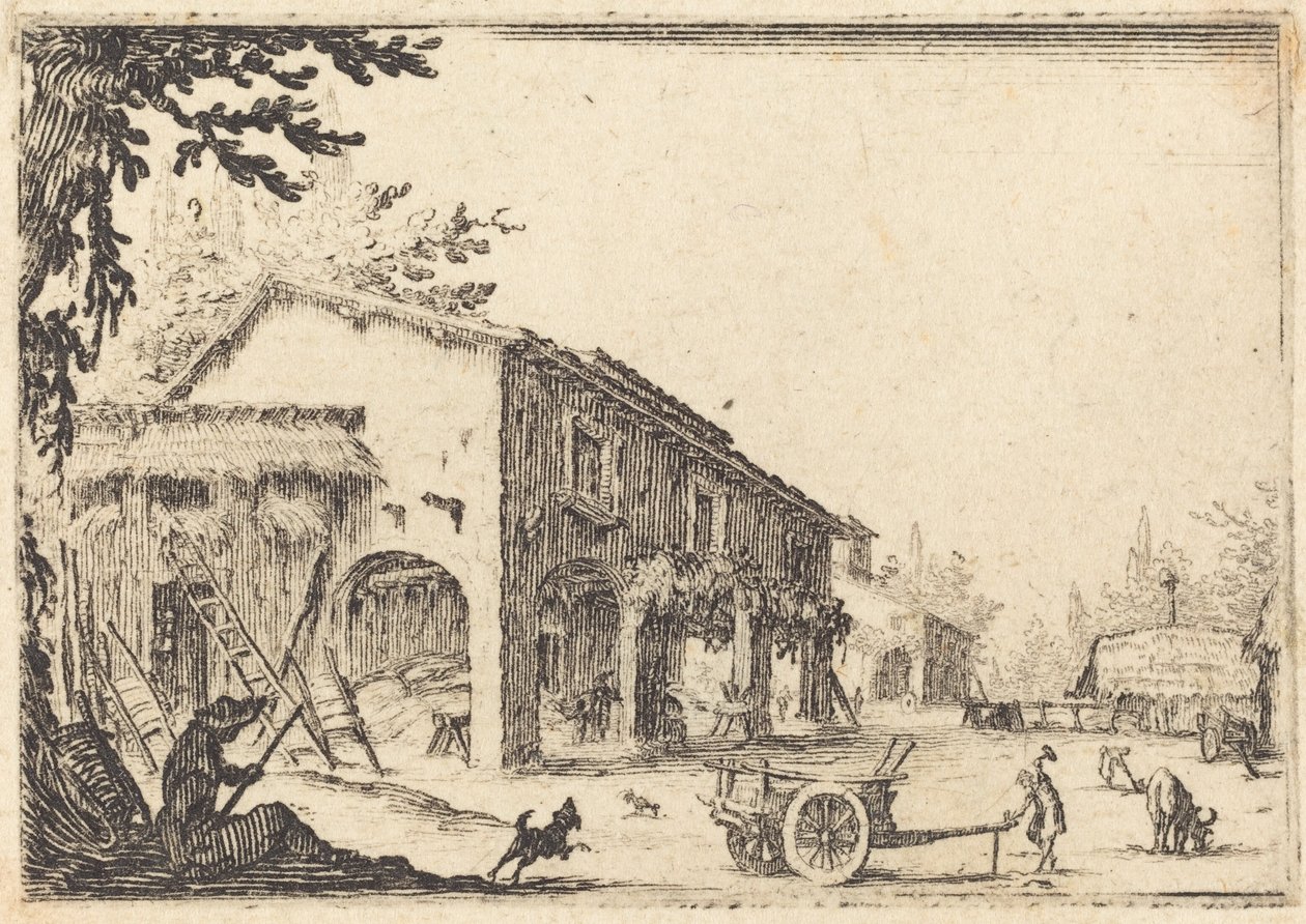 Hof eines Bauernhofs von Jacques Callot