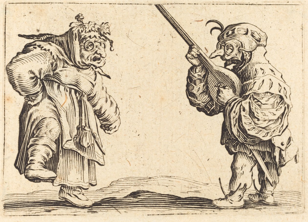 Tänzer mit Laute von Jacques Callot