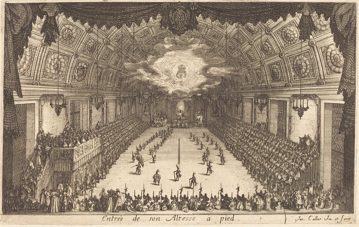 Einzug Seiner Hoheit zu Fuß von Jacques Callot