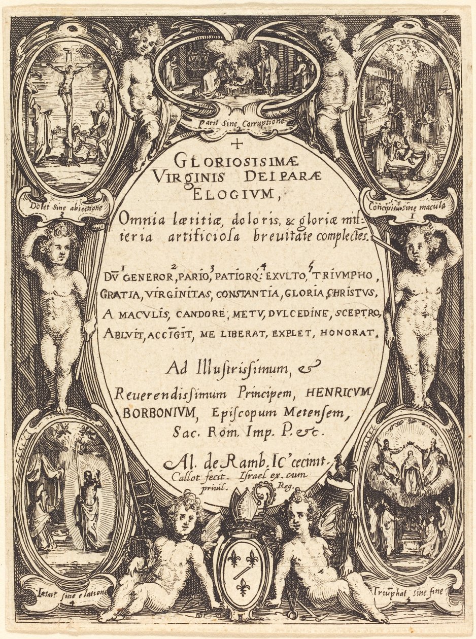 Frontispiz für "Gloriosissimae" von Jacques Callot