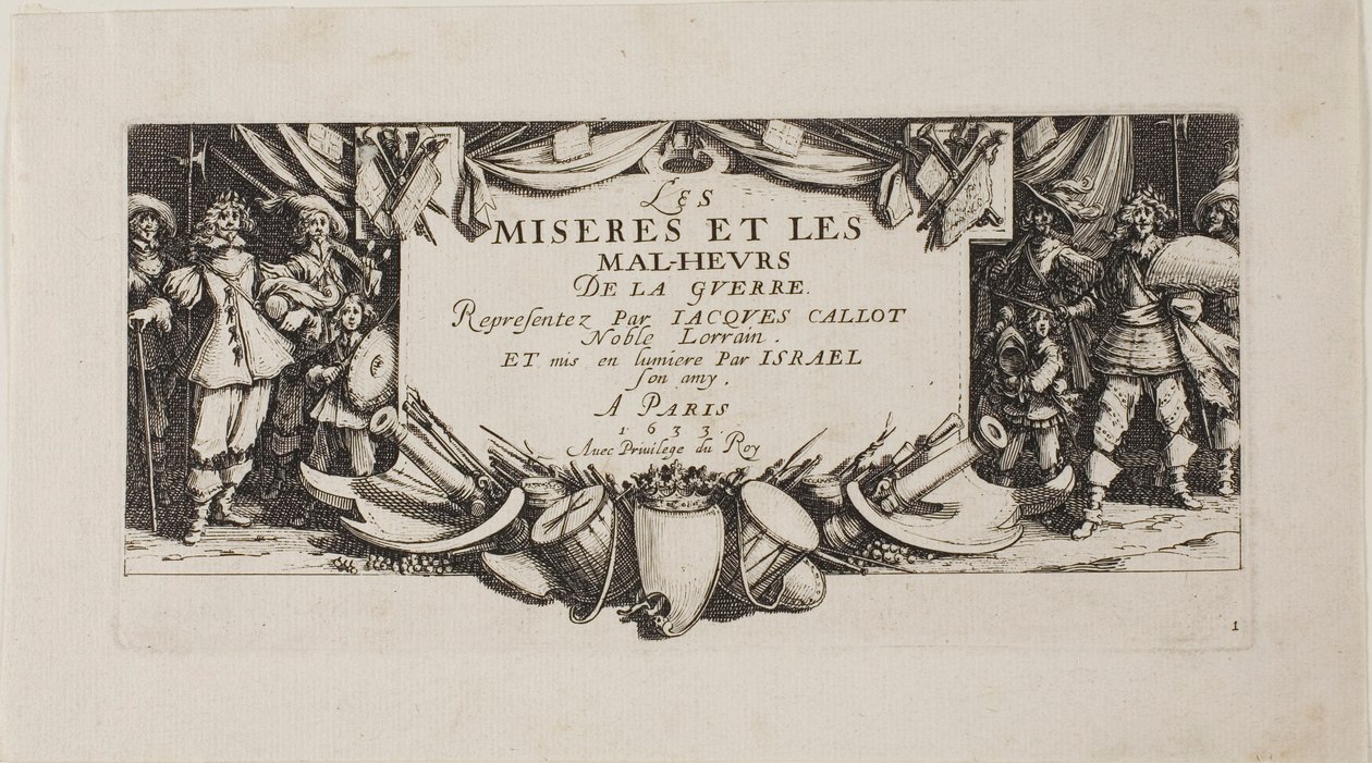 Frontispiz, aus Die Leiden des Krieges von Jacques Callot